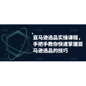亚马逊选品实操课程 手把手教你快速掌握亚马逊选品的技巧